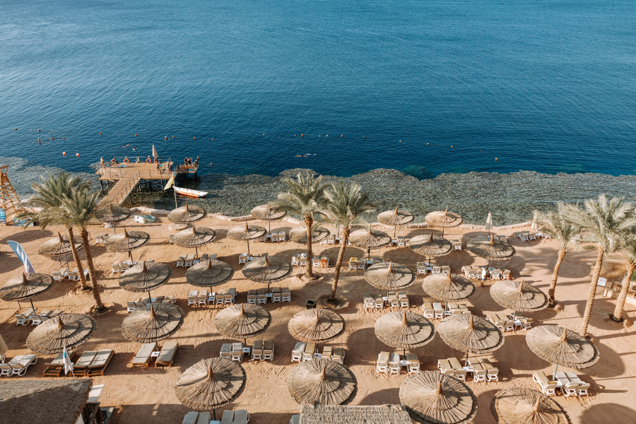 spiaggia vista dall'alto VALTUR SHARM EL SHEIKH Reef Oasis Blue Bay