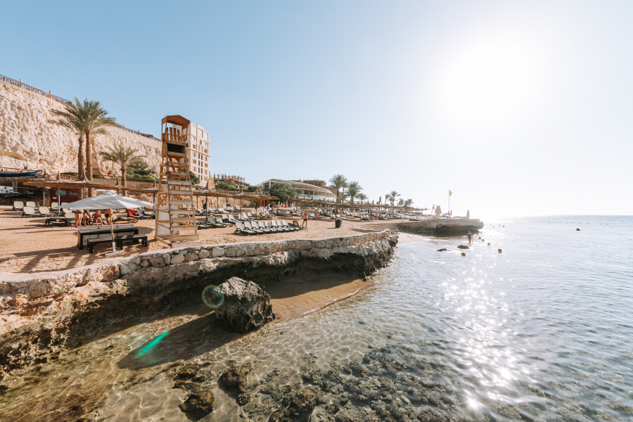 spiaggia vista laterale VALTUR SHARM EL SHEIKH Reef Oasis Blue Bay